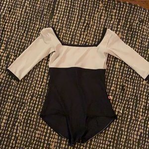 Yumiko 3/4 sleeve square neck leotard